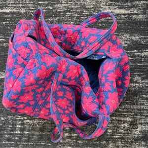 Vera Bradley Pink and Blue Large Duffle Bag